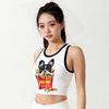Damen Schnelltrocknendes Sporttop mit BH für Yoga, Laufen, Fitness, Tennis, Badminton - Bedrucktes Design