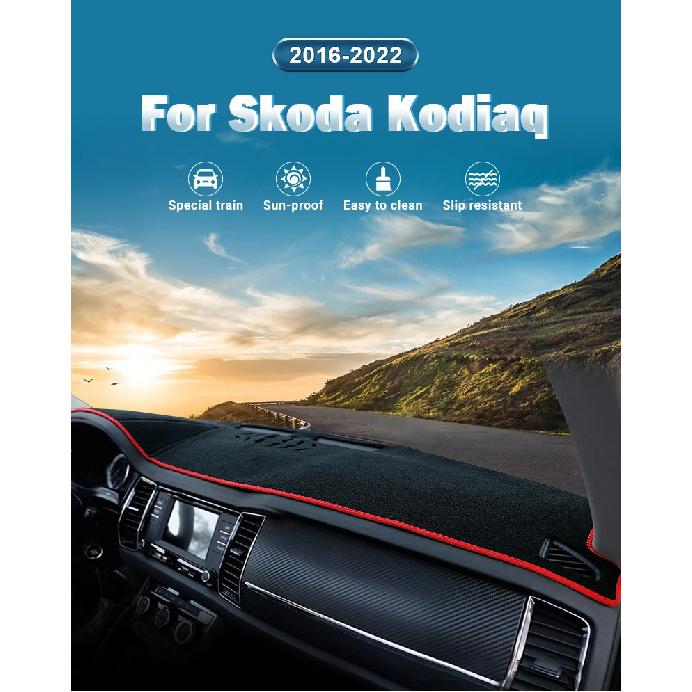 For Skoda Kodiaq 2016 2017 2018 2019 2020 2021 2022 Car Dashboard Sunshade Mat Anti-Glare Pad Heat Insulation Non-Slip Cover