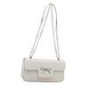 Chain Bow Solid Color Commuter Shoulder Handbag Women's 2025 New Underarm Crossbody Small Square Bag