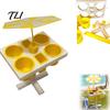 Portable Outdoor Tray Beach Snack & Drink Table, 3D Printed Sand Table with 6 Compartments, Travel Coffee Cup Holder Mini Beverage Slots for