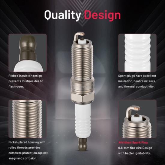 6720 Set Of 4 Iridium Spark Plugs For 2001-2007 Dodge Caravan 3.3L V6