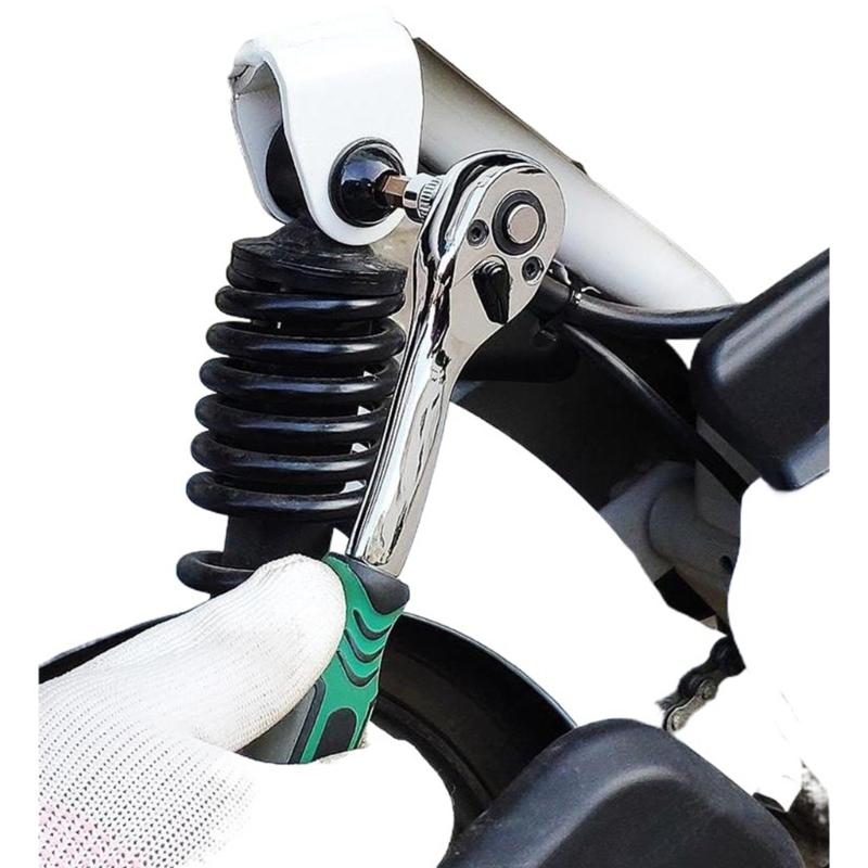 1/4Inch Adjustable Wrench and Sockets Set Convenient Portable Tool Kit for Home Car Repair and Mechanical Maintenance