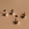 Youngglow Silver925 Hammering Pearl Earrings (2color)