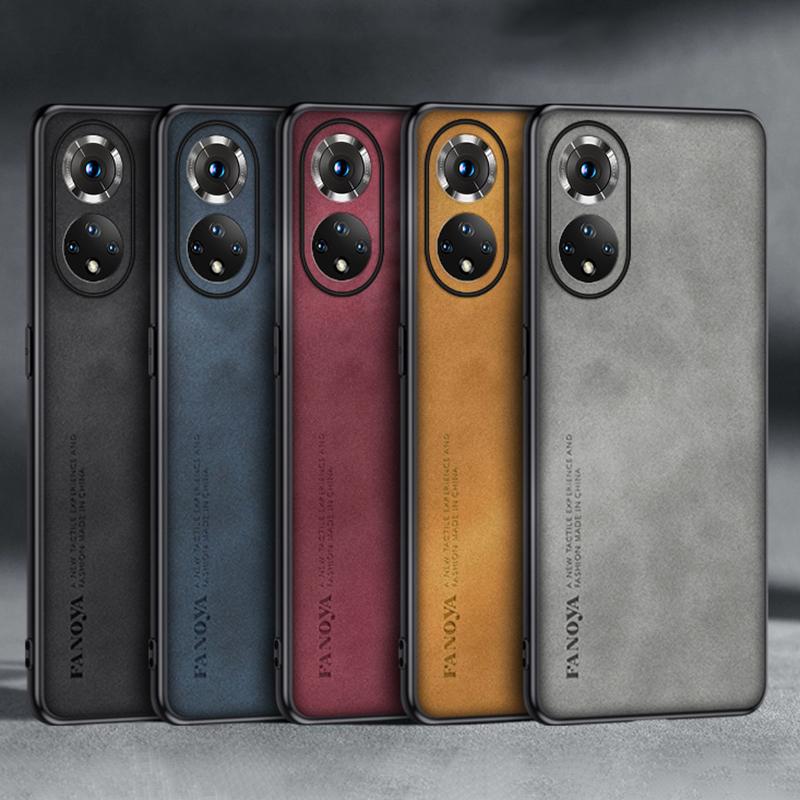 For Honor 50 Case Luxury PU Leather Phone Case For Honor 50 Honor50 Back Cover Matte Silicone Shockproof Full Protection Coque