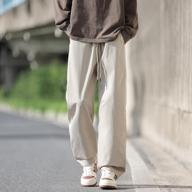 Casual Pants, Men's Loose Pants, American Straight-leg Sport Pants, Grey Long Pants