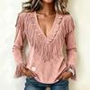 Women's Western Long Sleeve Slim Fit Blouse Shirt
