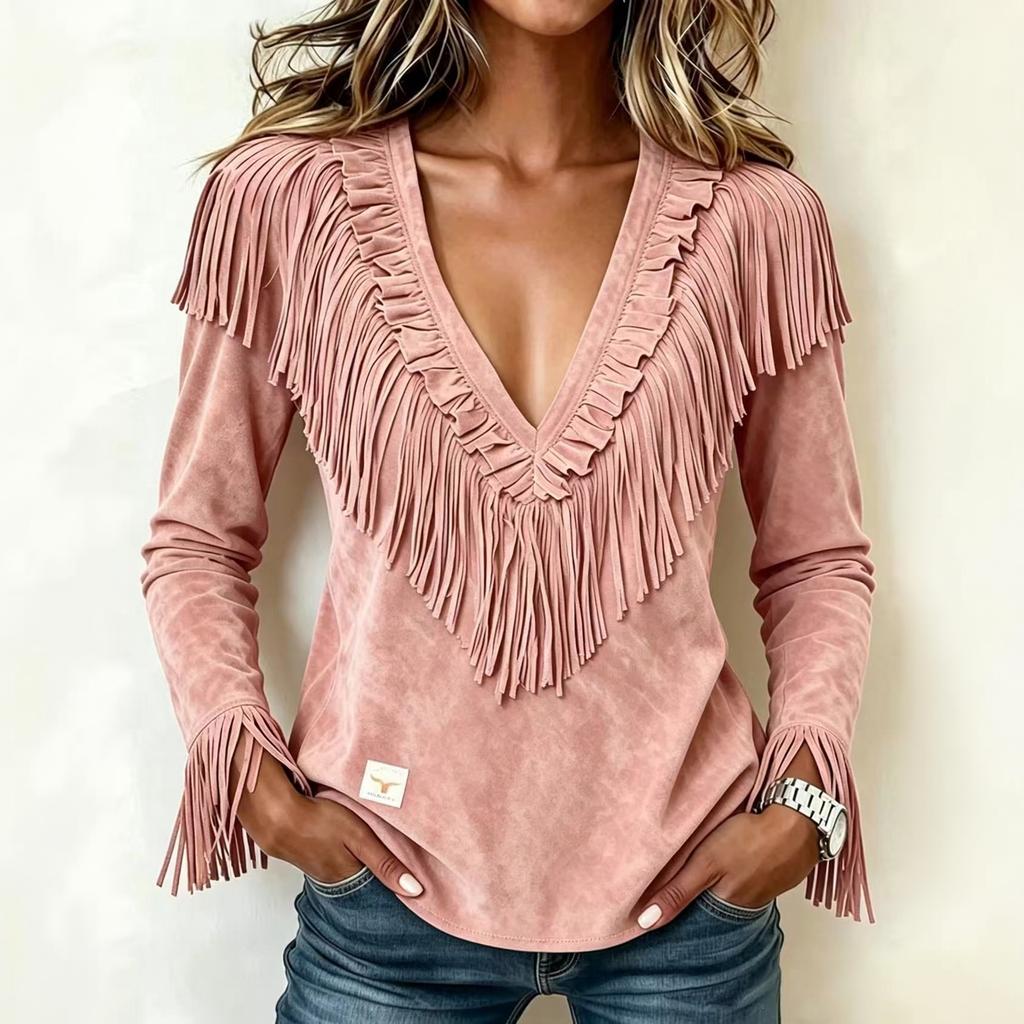 Women's Western Long Sleeve Slim Fit Blouse Shirt