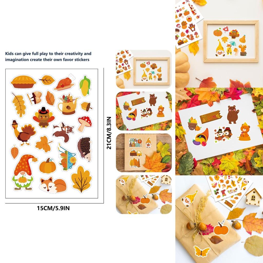 Adorable Fall Themed Cartoon Puzzle Stickers For Kids Creative Diy Fun Activities