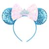 9.5 CM New Cute Glitter Crown Hairband Sequins Bows Mouse Ears Headband Kids Festival Party Cosplay Headband
