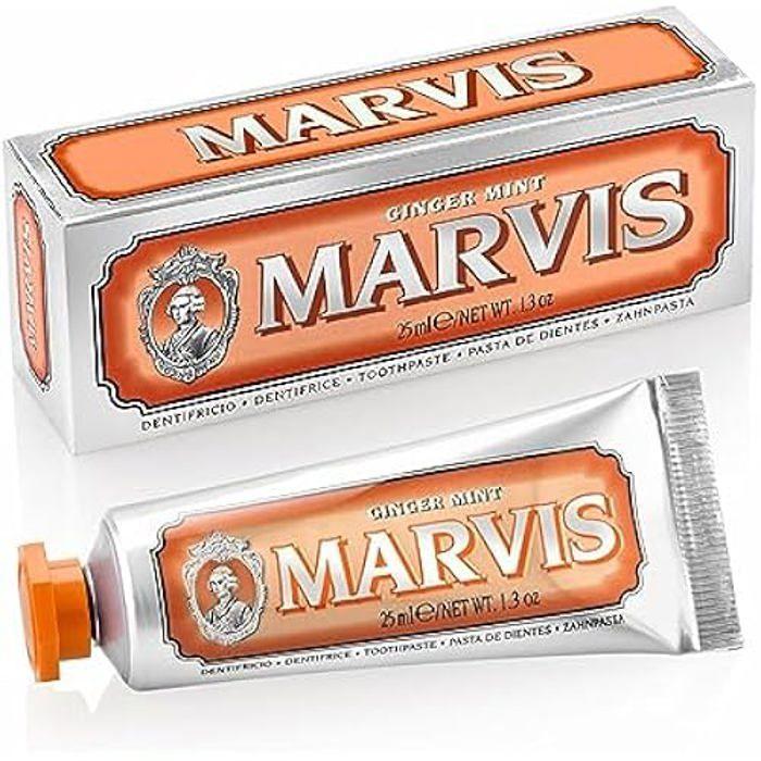 Crème Dentaire - MARVIS - Ginger Mint - 25ml - Élimine La Plaque - Sans Gluten - Sans Fluorure