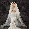 Summer Bridal Lace Edge Wedding Veil with Long Train