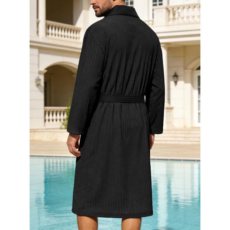 Waffle jacquard bathrobe sauna suit thin nightgown long couple loungewear hotel casual bathrobe
