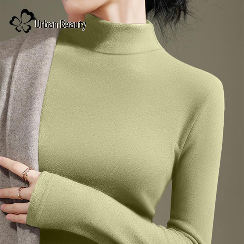 Urban Beauty Women's Fleece-Lined Semi-High Neck Long Sleeve Top