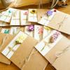 10pcs/Pack Retro Eternal Flower Kraft Paper Cards, Holiday Cards, Birthday Cards