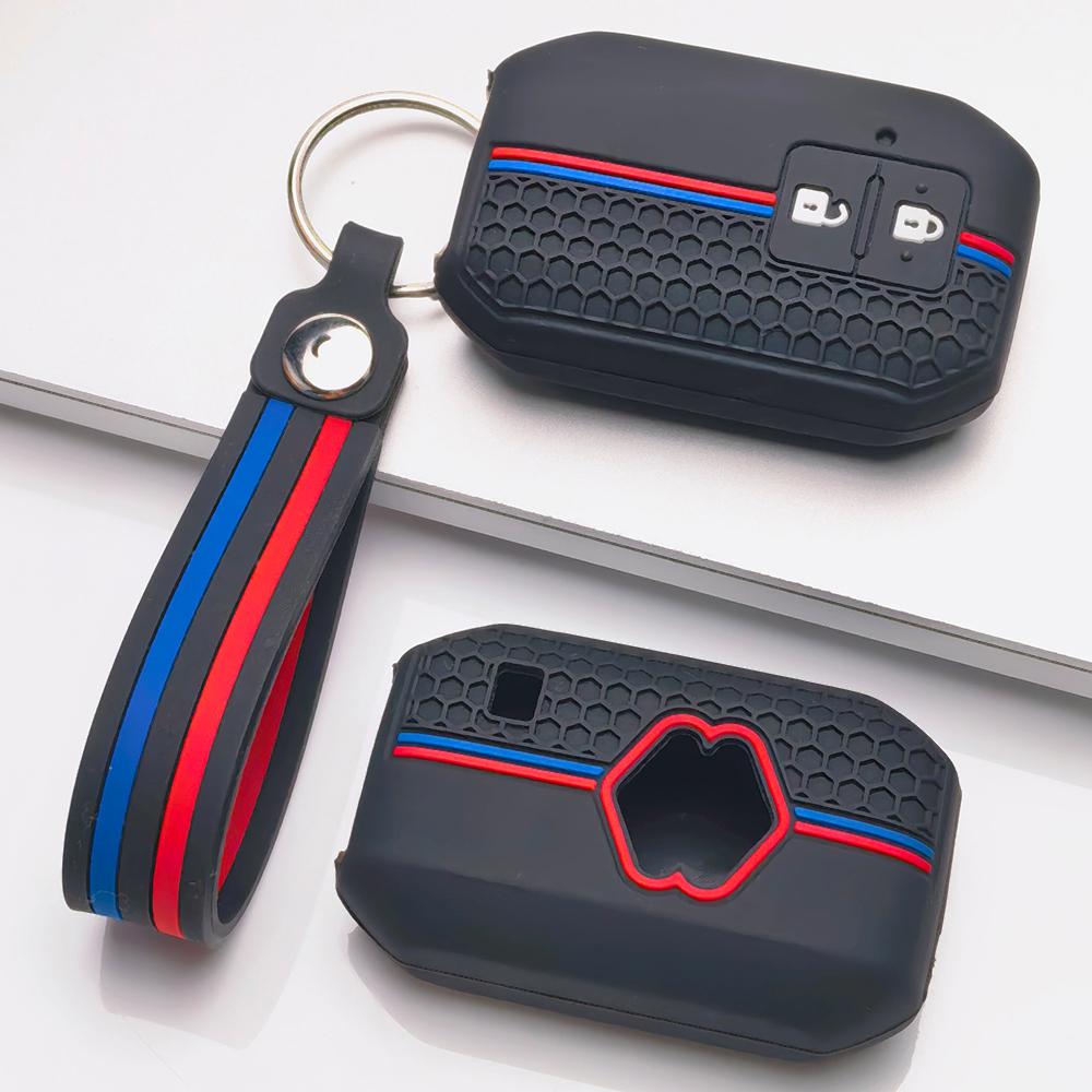 Silicone Car Key Fob Cover for Suzuki Swift Ertiga Ignis Baleno XL7 Ciaz Dzire Wagon with Keychain Honeycomb Texture Shockproof Car Remote Key Sleeve