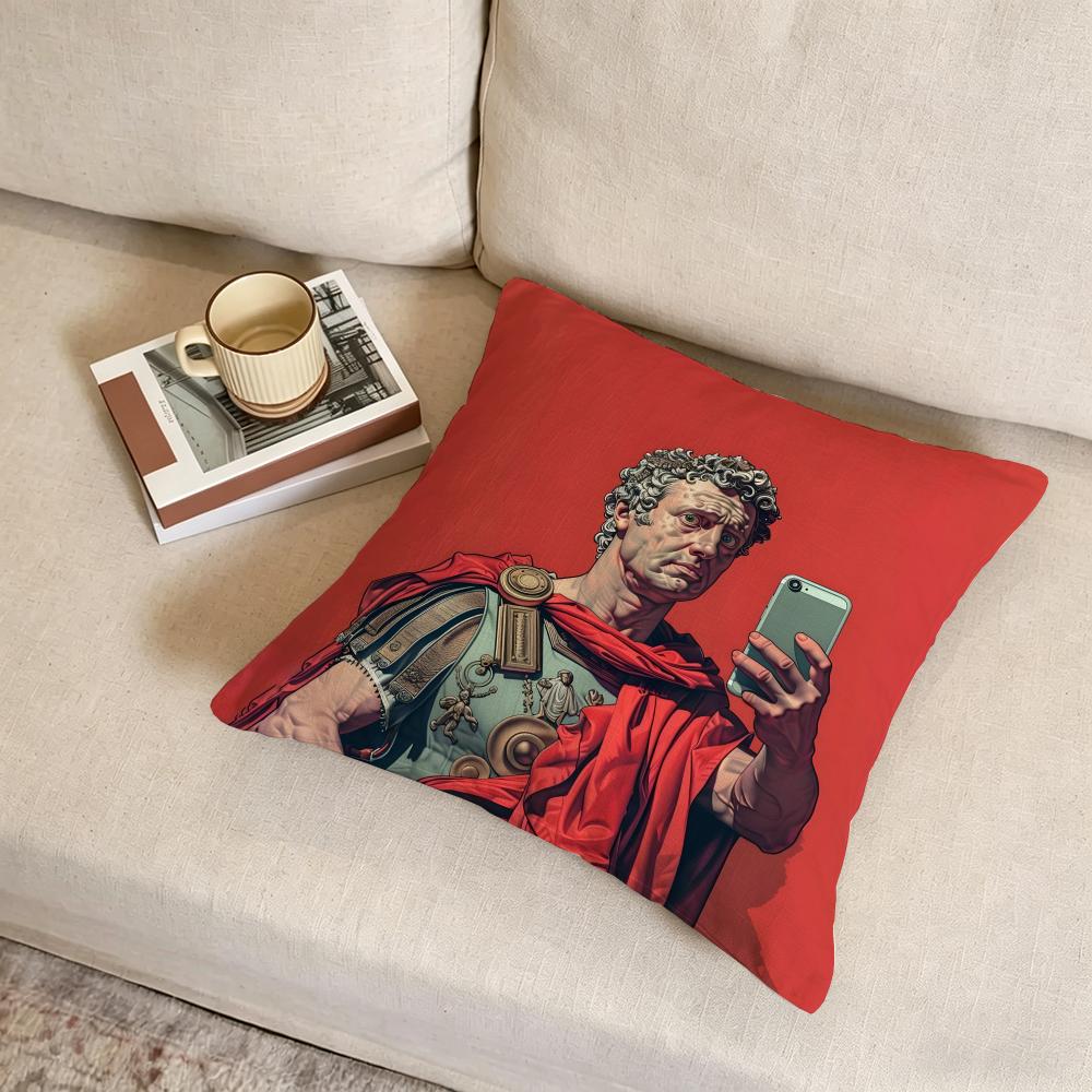 A-Ancient Roman Sculpture Art Cushion Cover Fabric Soft Furnishing,Pillowcase, Cushion Cover, Sofa Pillow, Home Decoration