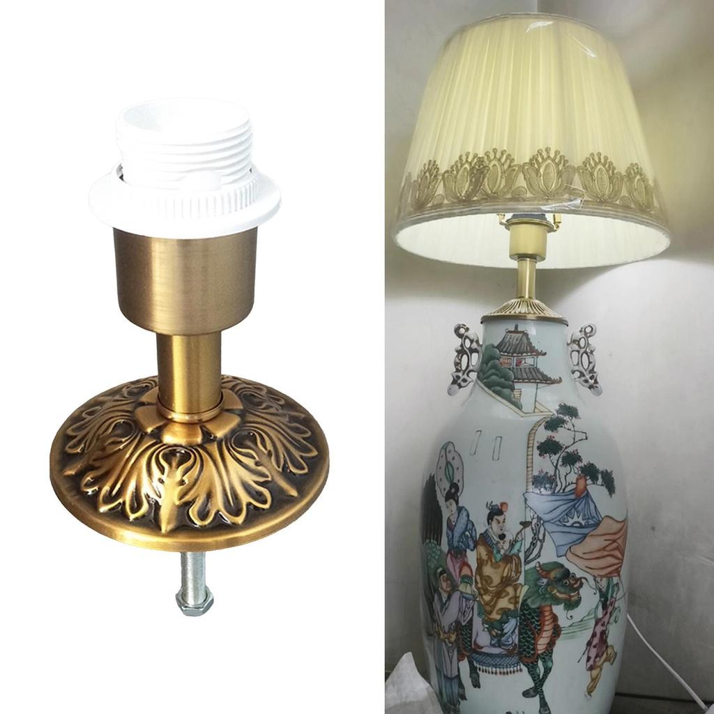 Desk Lamp Holder Fixed Base,Ceramic Bottle Part Metal Lighting Accessories DIY Creative E27 Modified