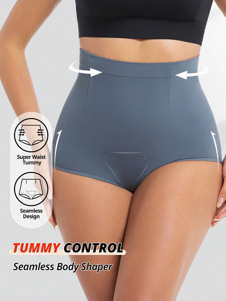 Flarixa Graue Shapewear Unterteil für Damen Hohe Taille Nahtlose Slips Bauchkontrolle Slips Hüft-Po-Lifter Schlankmachender Mieder Damen Oberschenkelmitte Body Shaper