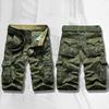 Mittelhohe Elastischer Bund Reißverschluss Herren Shorts Camouflage-Print Mehrere Taschen Cargo-Shorts Streetwear