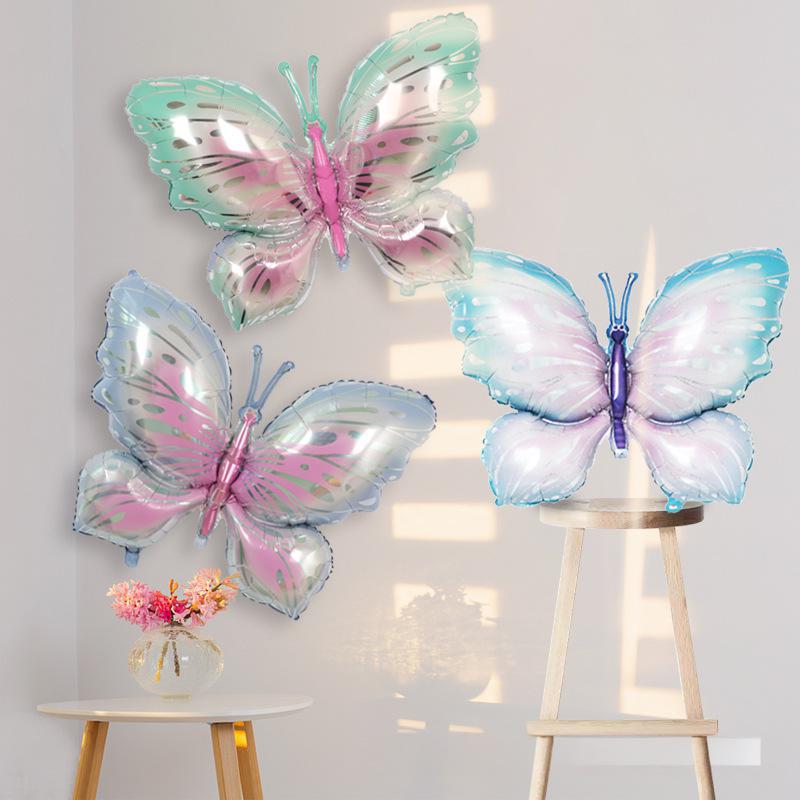 Butterfly Aluminum Film Balloon Birthday Party Decoration Arrangement Empty Helium Balloon Outdoor Photo Props