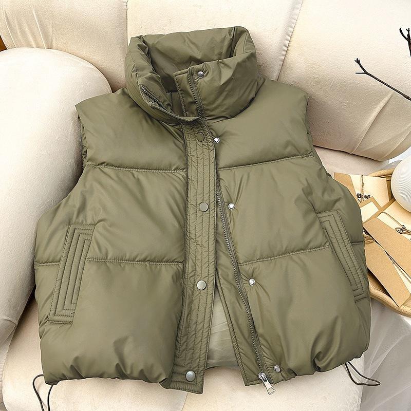Cotton Vest Women's Short Autumn and Winter Korean Version Vest Padded Jacket Thickened Vest