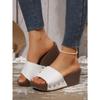 New Fashion Slope Heel Slippers Muffin Thick-bottomed High-heeled Sandals Open-toed Women's Slippers