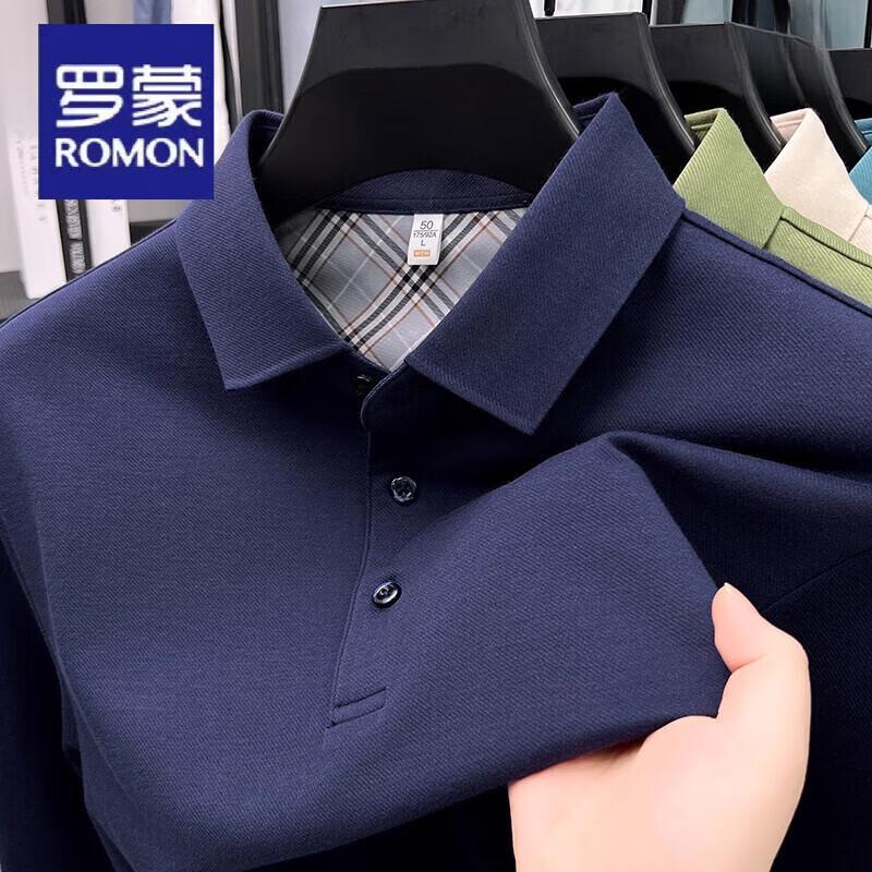 ROMON Herren Business Casual Langarm-Poloshirt