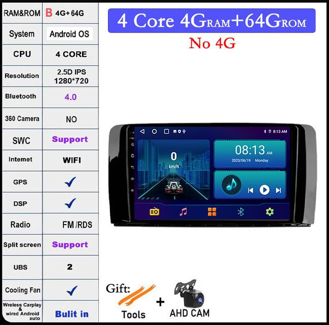9 Lnch DSP RDS Android 14 For Mercedes Benz R-Class 2005 - 2017 Car Radio Stereo Multimedia Navigation Carplay Auto