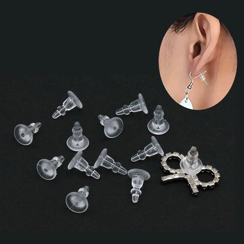1 Schachtel Klare Weiche Silikon Gummi Ohrring-Verschlüsse Sicherheits-Kugelstopper Gummi Ohrring Schmuck Zubehör DIY Teile Ohrstöpsel