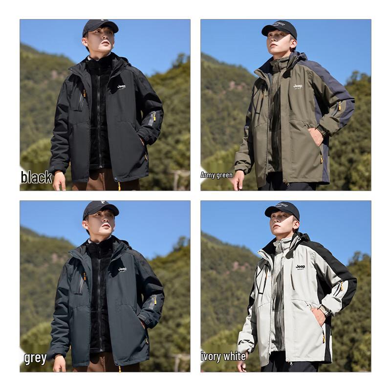 JEEP SPIRIT Men's 3-in-1 Hooded Outdoor Jacket