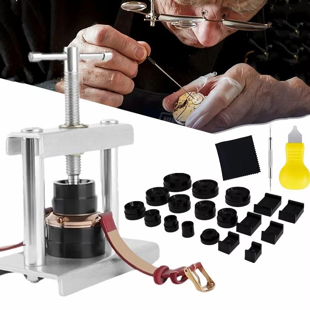 Ear Punch Tool Watch Press Kit 12/ 18 Pressure Plates Back Cover Presser  Maintenance Work
