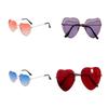 Trendy Heart-shaped Metal Eyewear With Ocean Lenses For Women Perfect For Parties And Performances