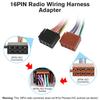 16 Pin ISO Radio Wire Harness Adapter, Car Stereo Wiring Harness with Butt Connectors for Universal Aftermarket Car Audio Video Power Speaker