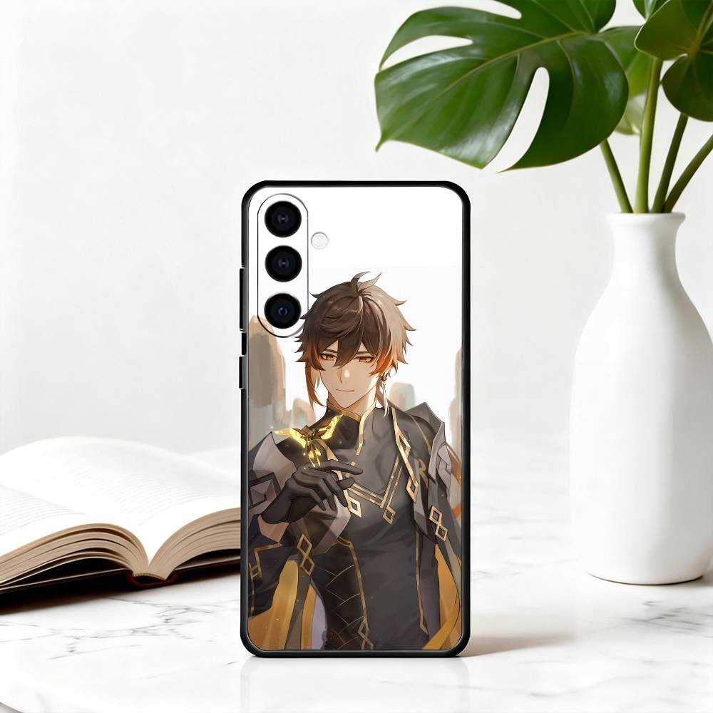 

G-Genshin Z-Zhongli-GIZ I-Impact Phone Case For Samsung Galaxy A73,A72,A71,A70,A53,A52,A51,Soft Silicone Black Cover Samsung a52
