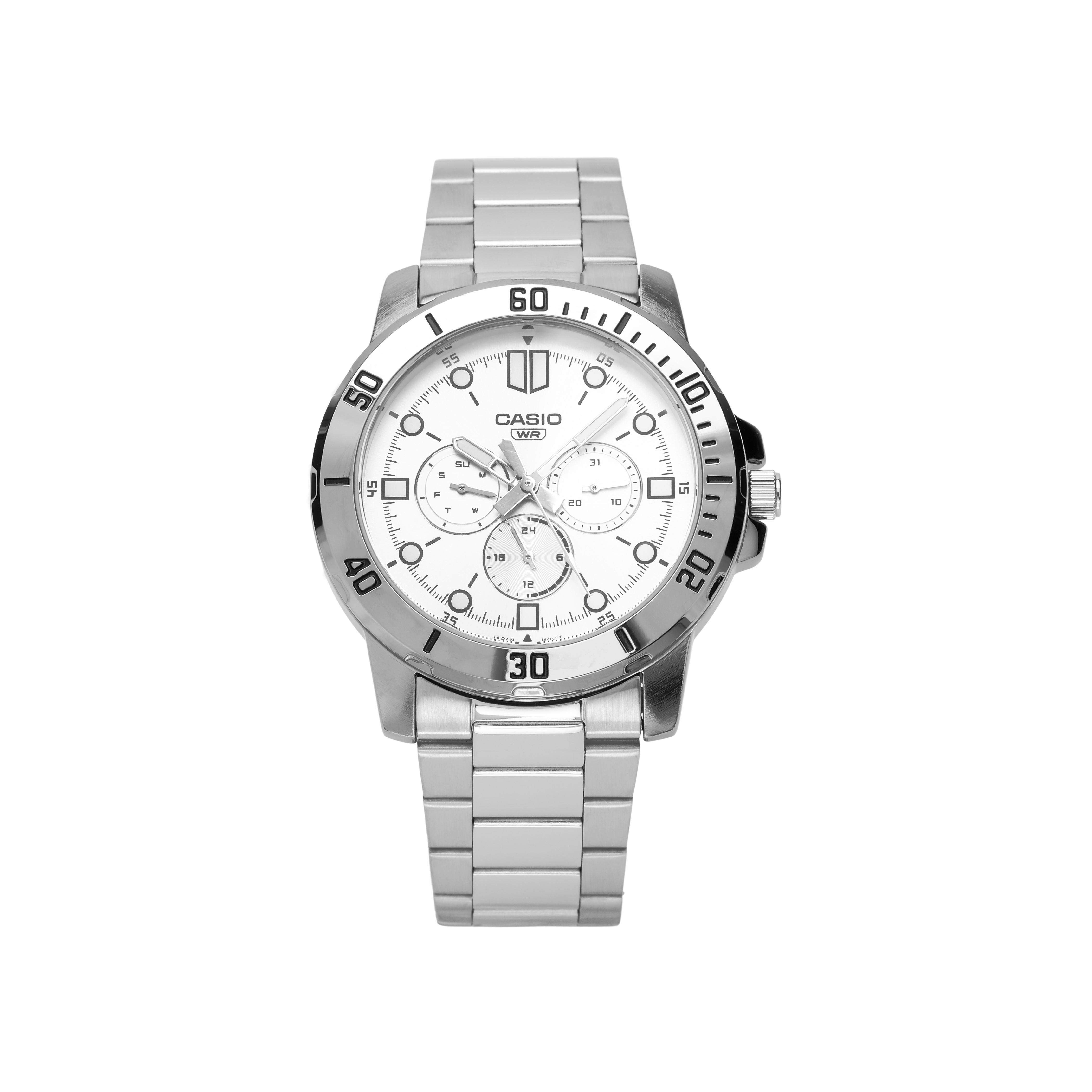 CASIO Men Standard Series Silver Watch MTP-VD300D-7E MTP-VD300D-7E White Dial