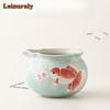 HOYIHM 111ml Firestone Red Hand-painted Koi Tea Pitcher Tea Divider Cha Hai Dispenser Justice Cup Fair Mug Tea Services Supplies
