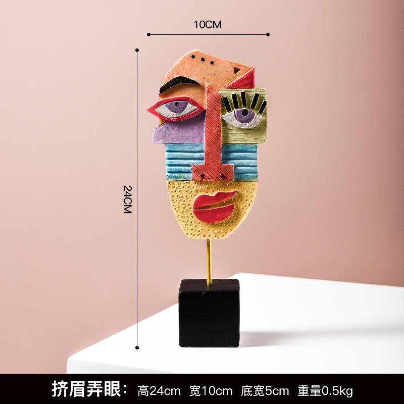 

Креативная статуэтка для лица, скульптура, изделия из смолы, фигурка, абстрактная, для украшения гостиной, дома, офиса, настольная декорация, подарок