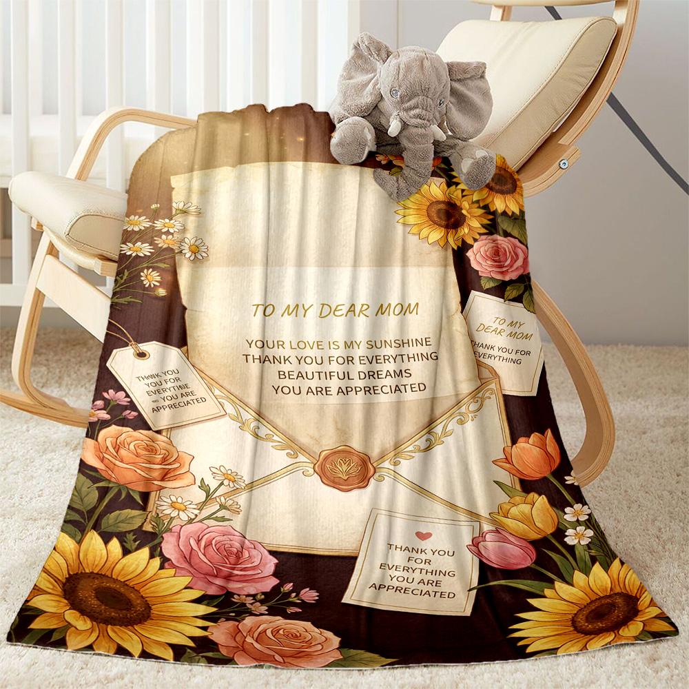 Mother's Day Greeting Blanket Suitable for sofas,travel, living rooms also a good gift for friends and family Suitable for all seasons.