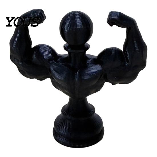 Collectible Art Sculptures 3D Printed Muscular Man Chess Pieces, Creative Muscle Figurines, Resin Sculpture Ornaments for Personalized Gaming