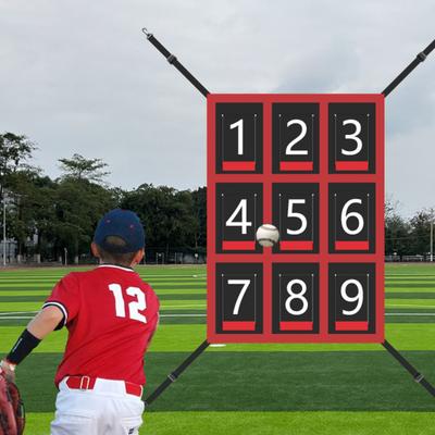 Adjustable Baseball Softball Pitching Target 9 Hole Numbered Strike Zone Target for Baseball Net Throwing Hitting Accuracy Training Equipment