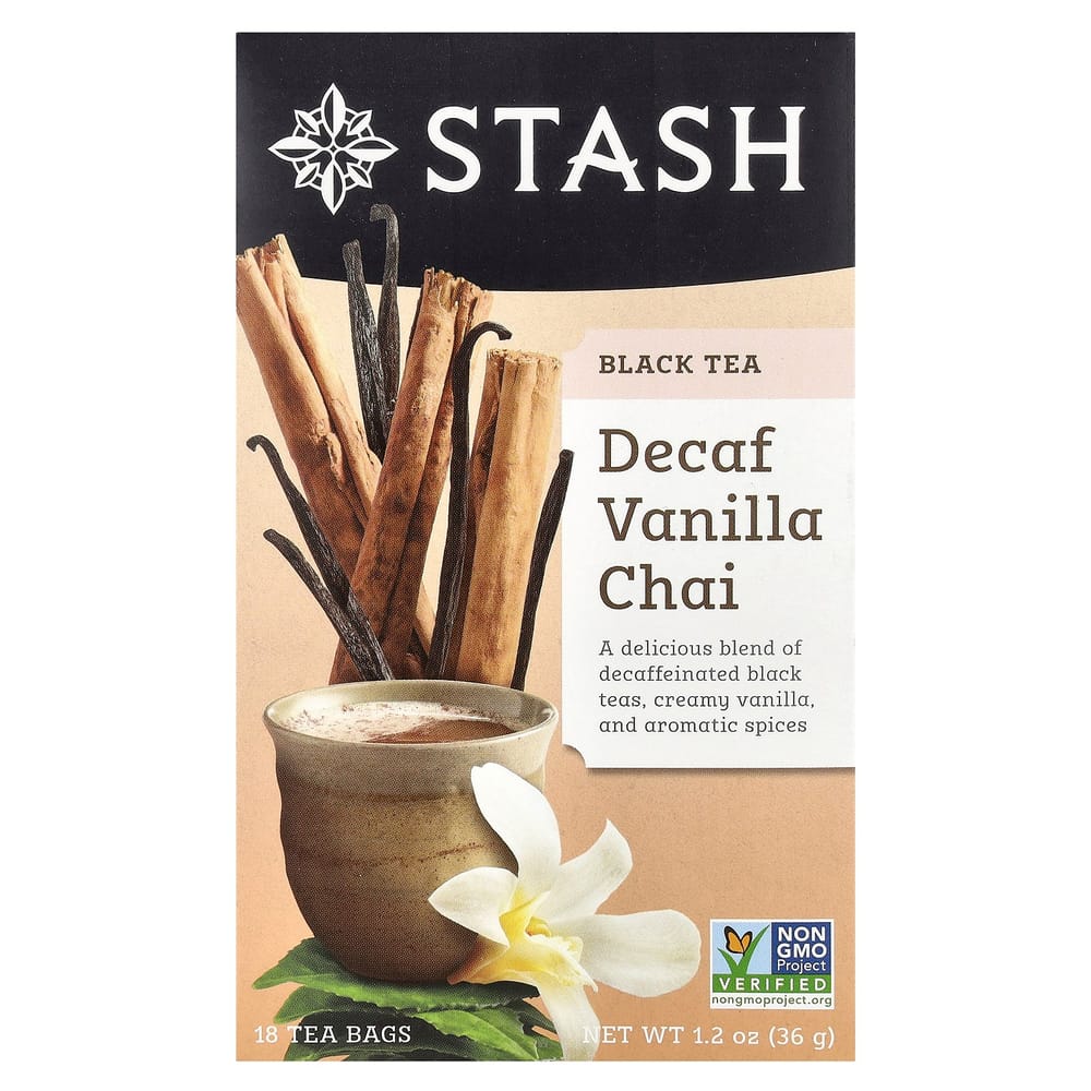 Stash Tea Decaffeinated Vanilla Chai Tea Bags, 18 Count, 36g (1.2oz)