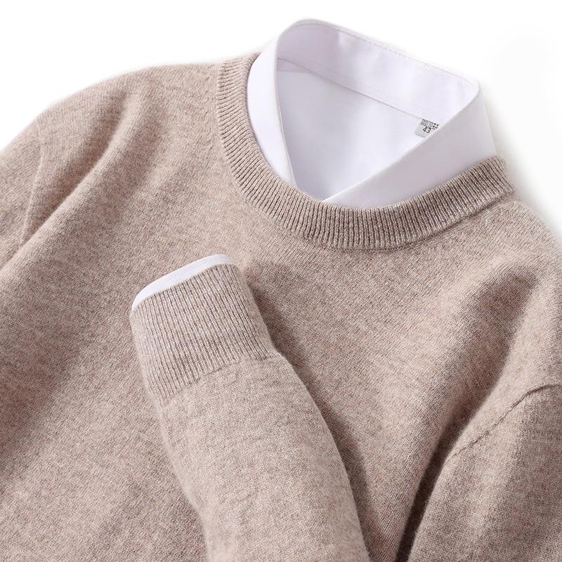 Cashmere Sweater Men'S 100 Pure Wool Knitted Sweater Round Neck Autumn And Winter Cashmere Sweater Line