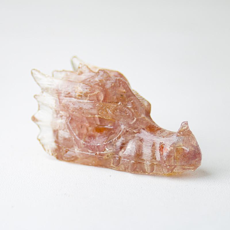 Resin Crystal Dragon Head Figurine With Natural Waterstone For Home Office Decor