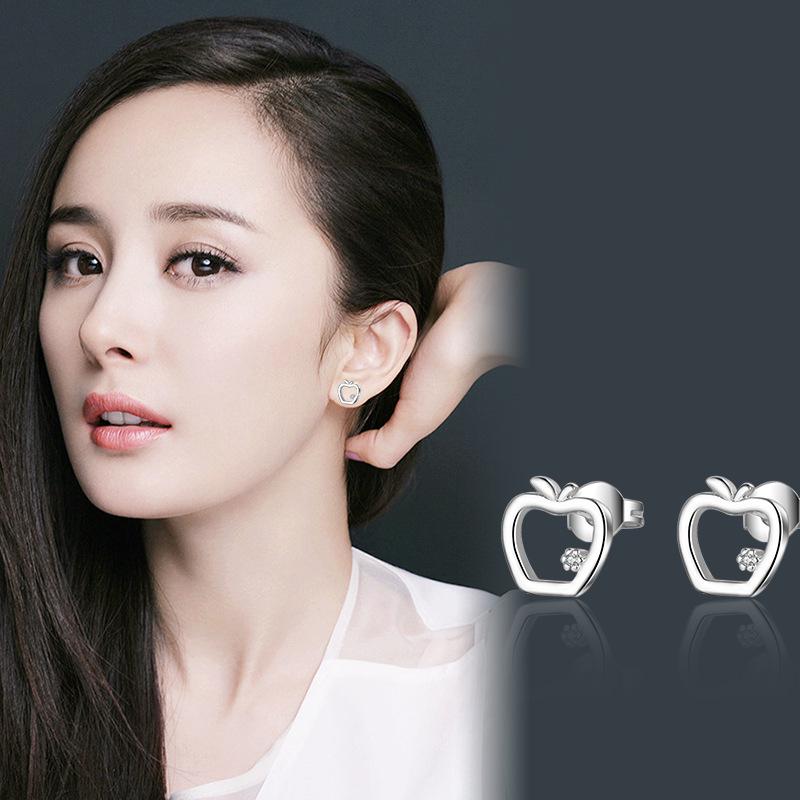 

Korean Apple Diamond Earrings - New Forest Series for Women