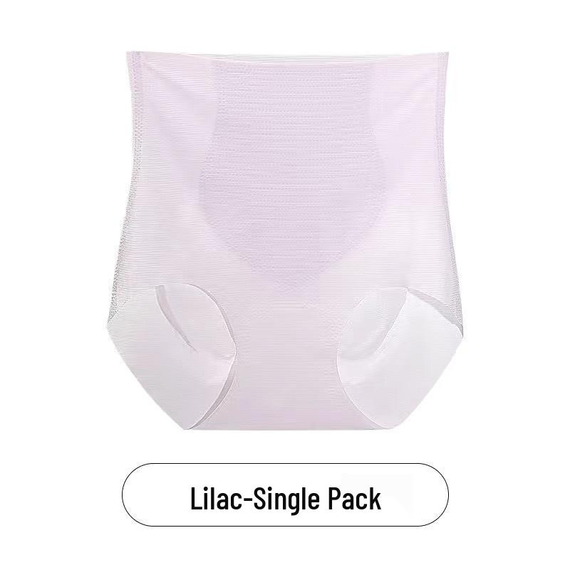 Women's High Waist Seamless Ice Silk Briefs - Ultra-Thin, Breathable, Tummy Control, Hip-Lifting