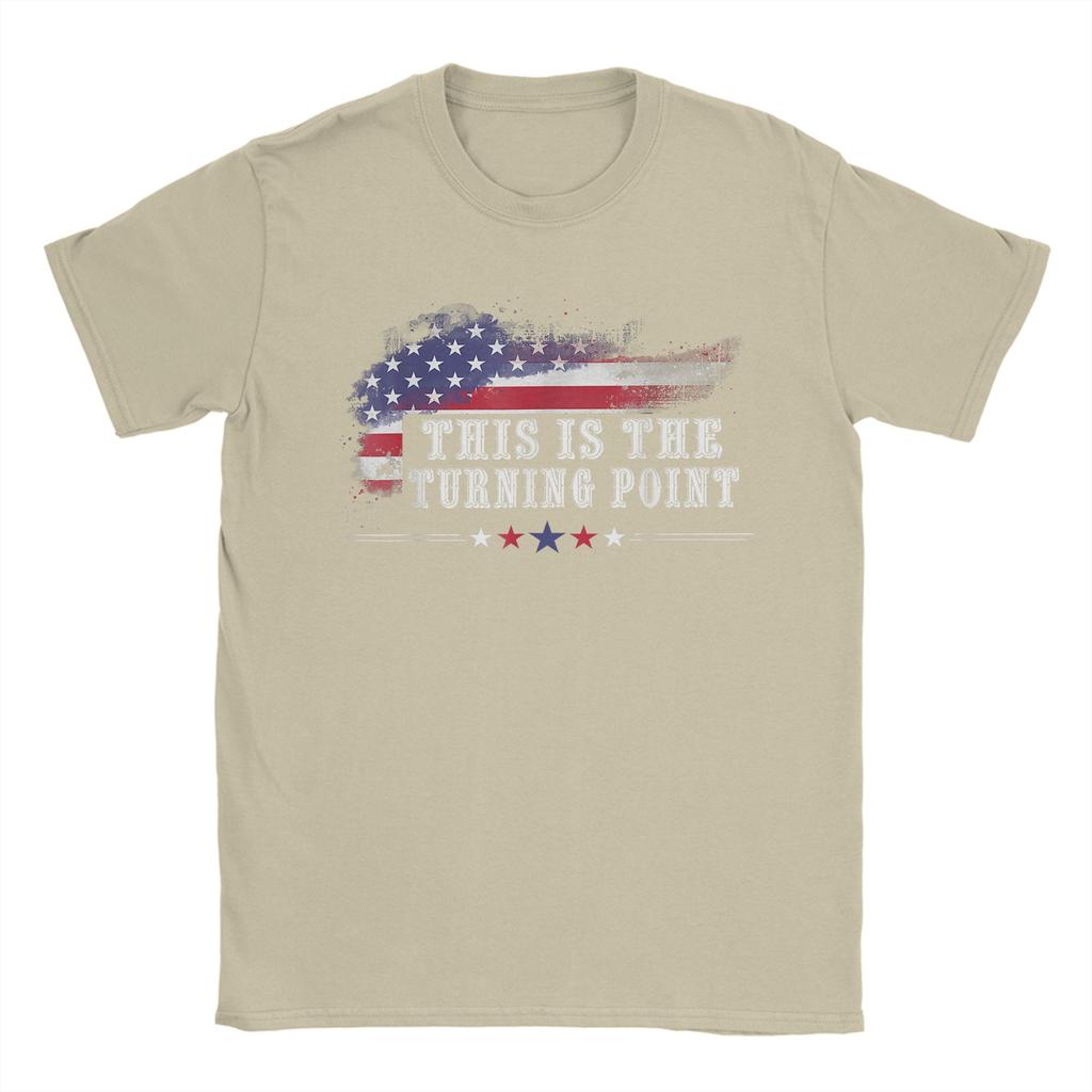 This is The Turning Point American Flag T-Shirt Beach  Pure Cotton T Shirts For Men's Casual Tshirt Short Sleeve Top Tees