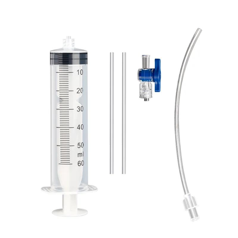 Bicycle Tubeless Tire Liquid Injection Tool 60ML Syringe Valve Core Removal Tool MTB Road Bike Tire Fluid Injection Tool
