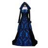 New women's long medieval dress retro hooded long-sleeved long dress stage performance clothes