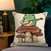 Dancing Frogs Riding Mushrooms Pillow Gift Home Office Decoration Pillow Bedroom Sofa Car Cushion CoverPillow Case