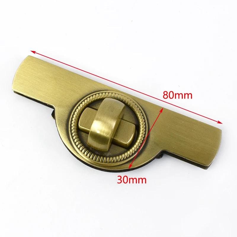 2/4Pcs Meetee Metal Lock Buckle Handbag Purse Brass Buckles Closure Spring Locks Rotating Clasp DIY Leather Crafts Accessories